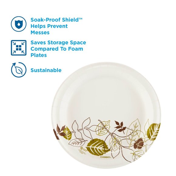Dixie® 8.5" Medium-weight Paper Plates, UX9PATH, 1,000 per Case - Picture 2 of 7